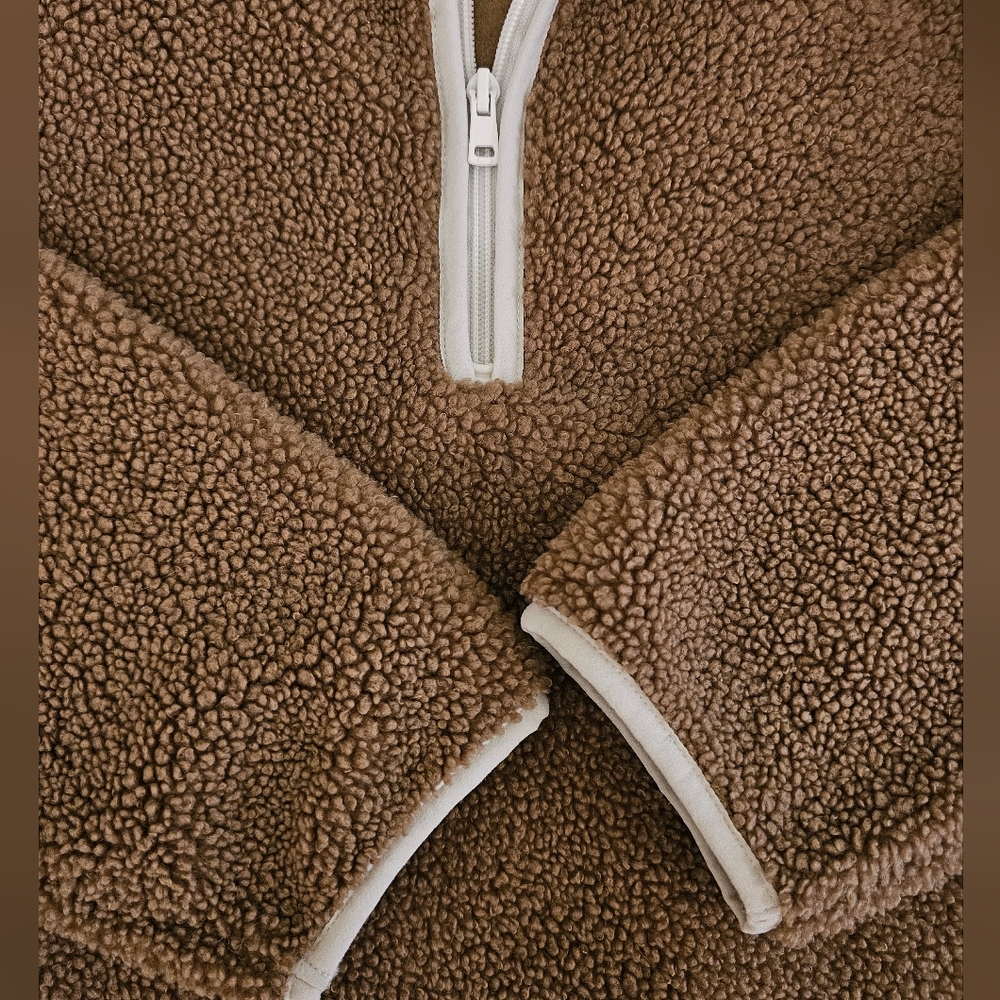 Aspen Teddy Bear Sherpa Fleece Pull Over‎ Quarter Zip Cozy Cabincore - Picture 4 of 9